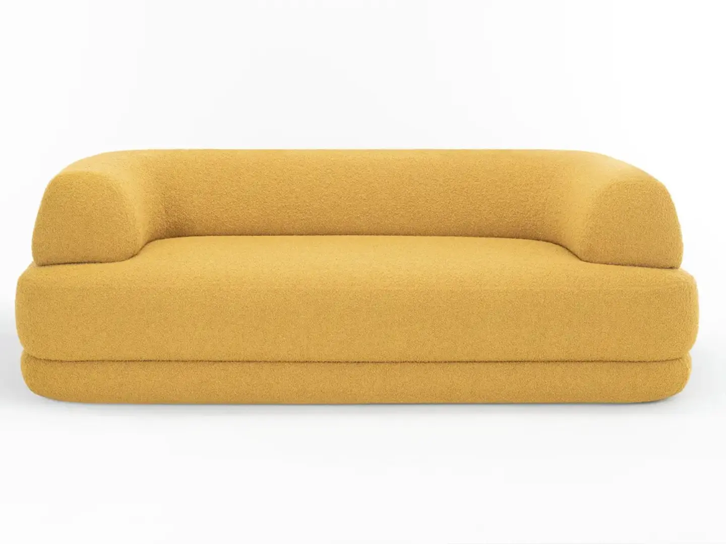 zanotta, couch, sofa, salone milano, yellow