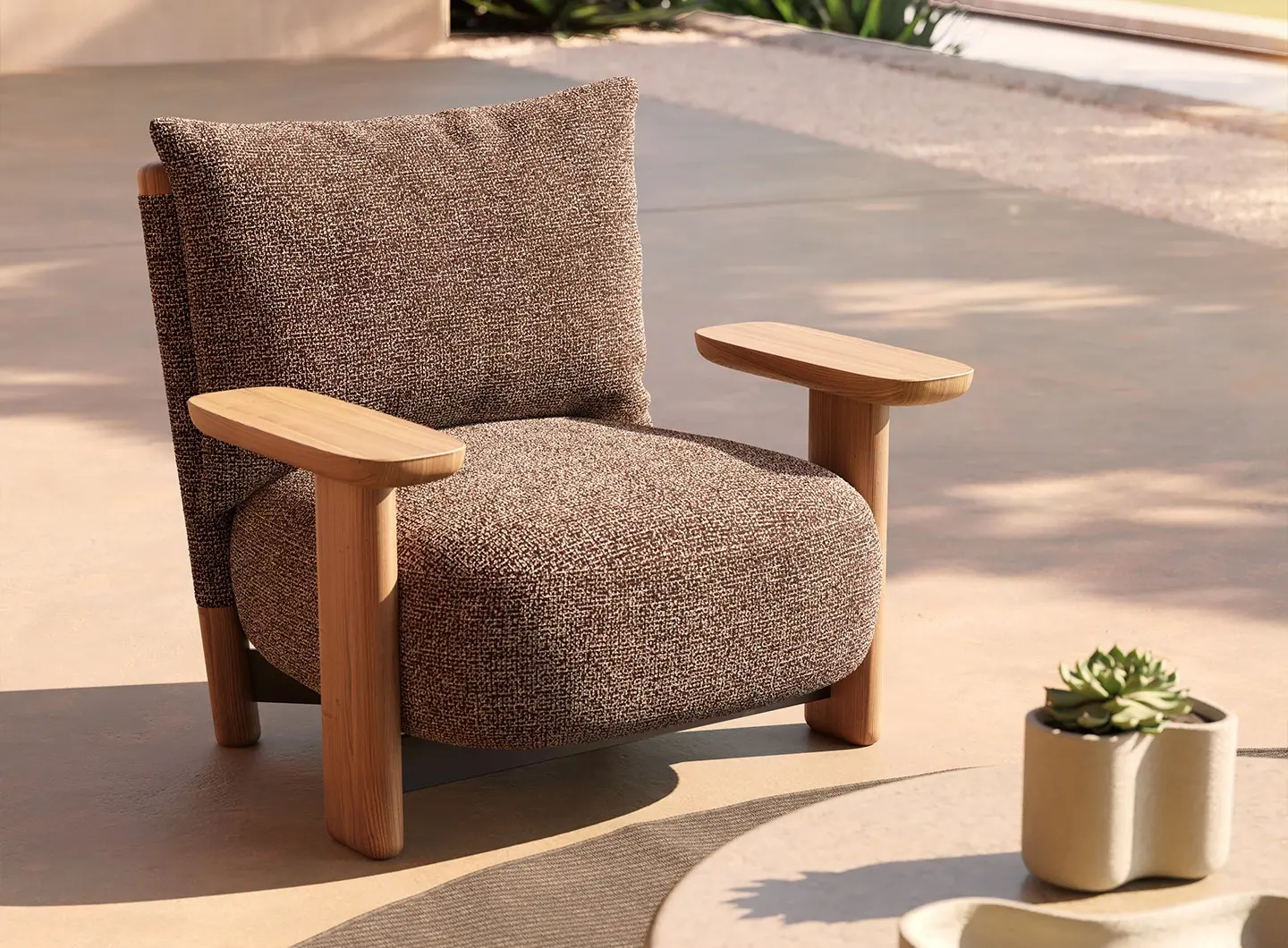 Milos Wood Lounche Chair