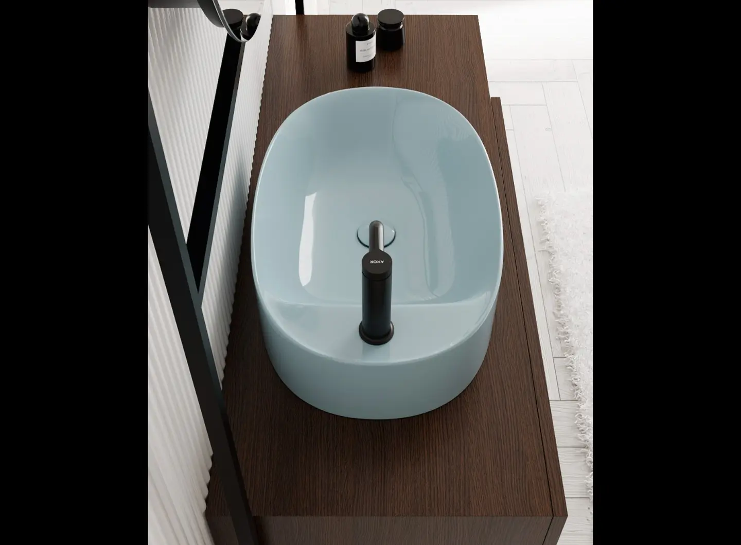 Lavabo Skinny ovale con foro rubinetto