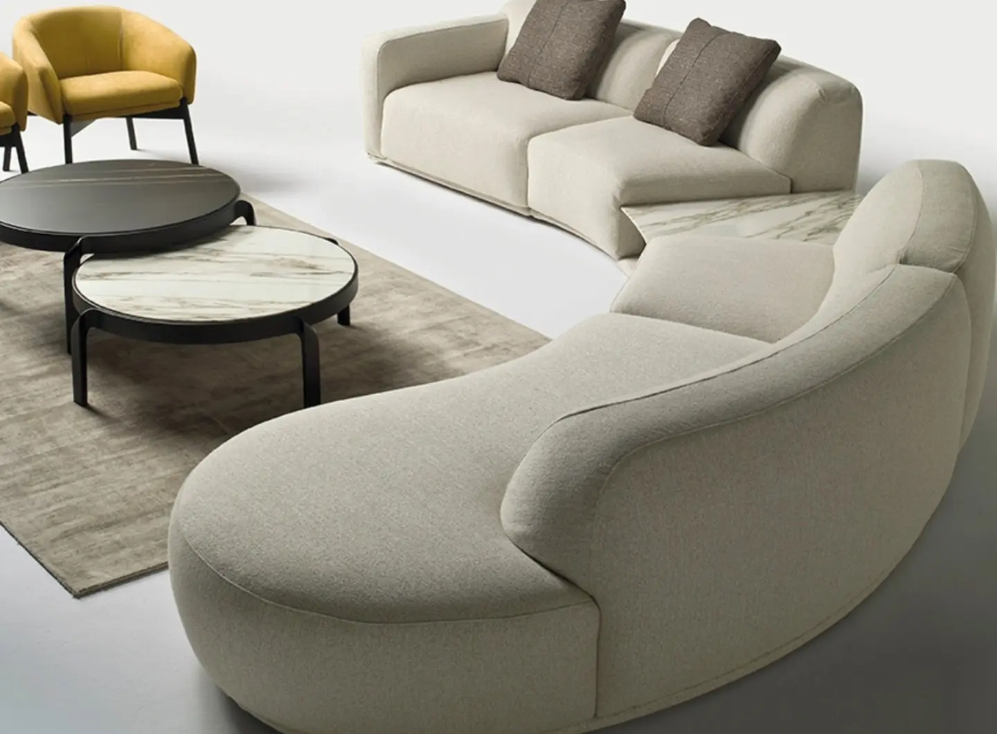 Collection Bagutta, armchair Guest and coffee tables Tape.