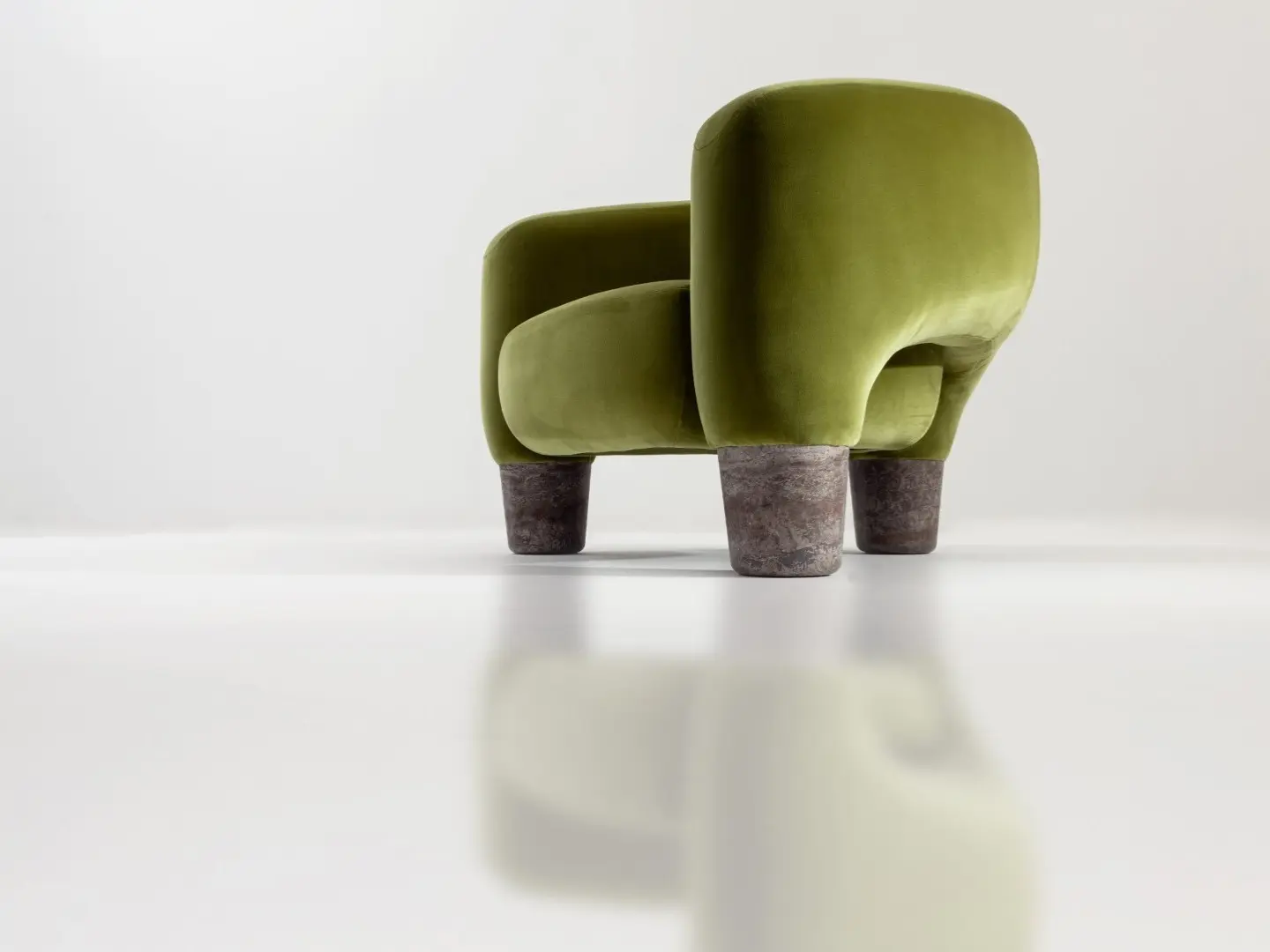 laurameroni luxury high end armchairs in leather velvet and marble