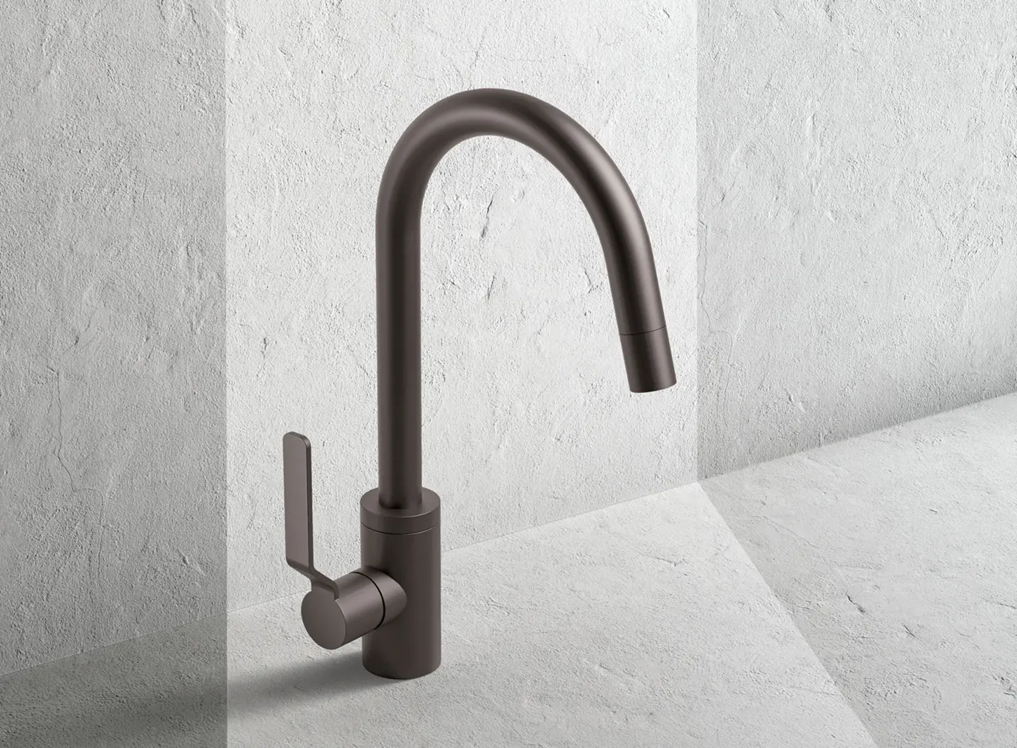 AL/GARDEN - Single-hole sink mixer - Matt Gun Metal PVD