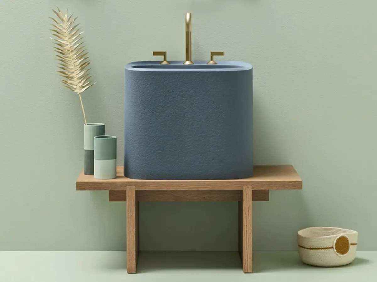 The Vivace vanity unit redesigns the bathroom with its original shape