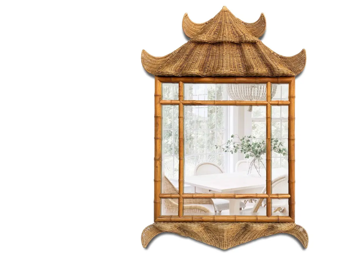 Sheo Home Living - Pagoda Rattan Mirror