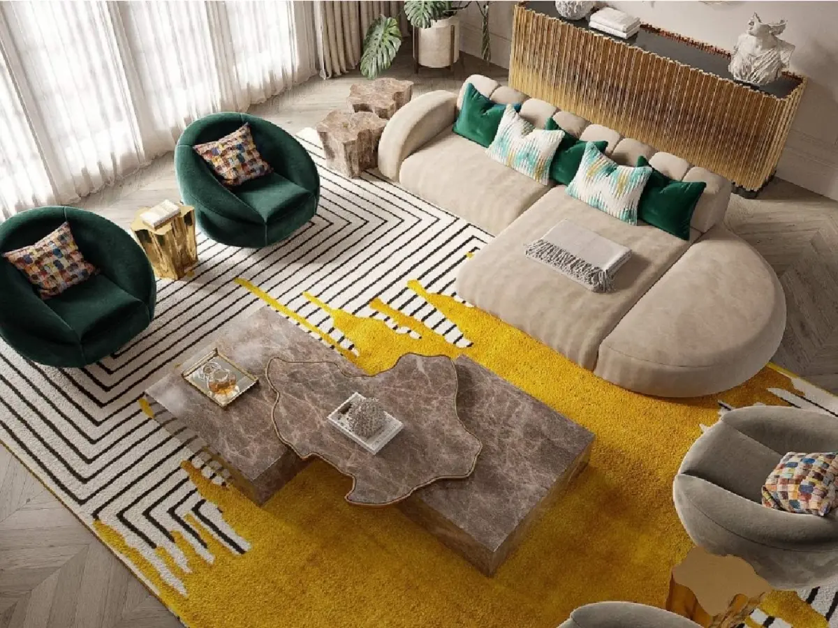 LUXURY LIVING ROOM WITH THE VALENCIA RUG
