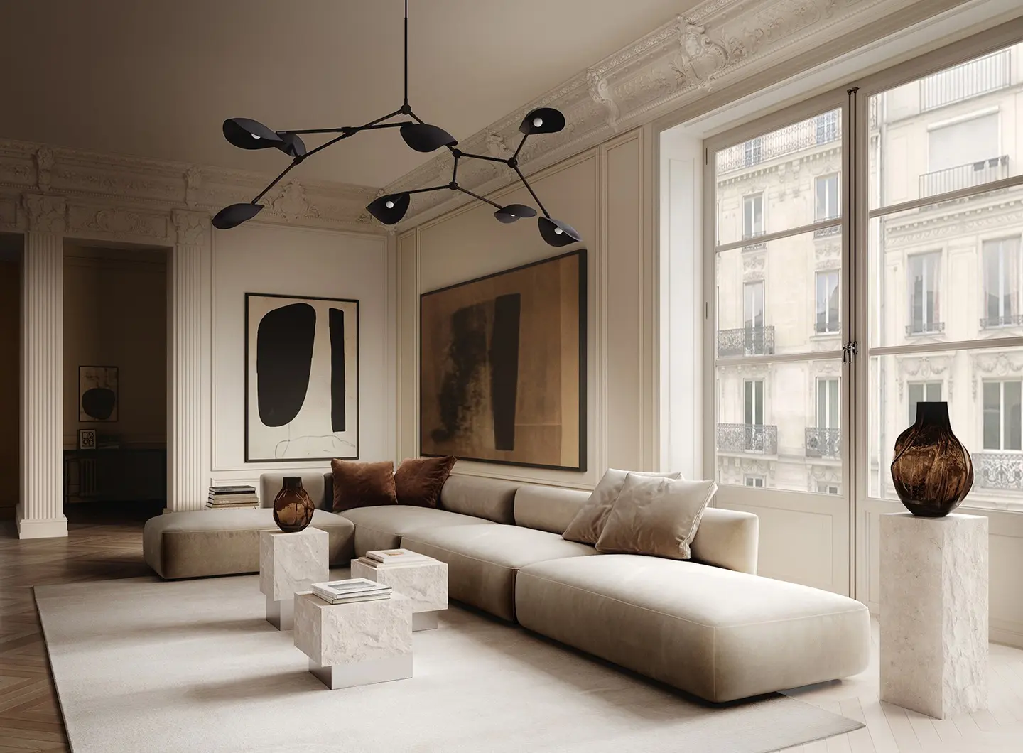 Temple_chrome___Baku_Vases___Stingray_chandelier_grande_burned_black___3.jpg