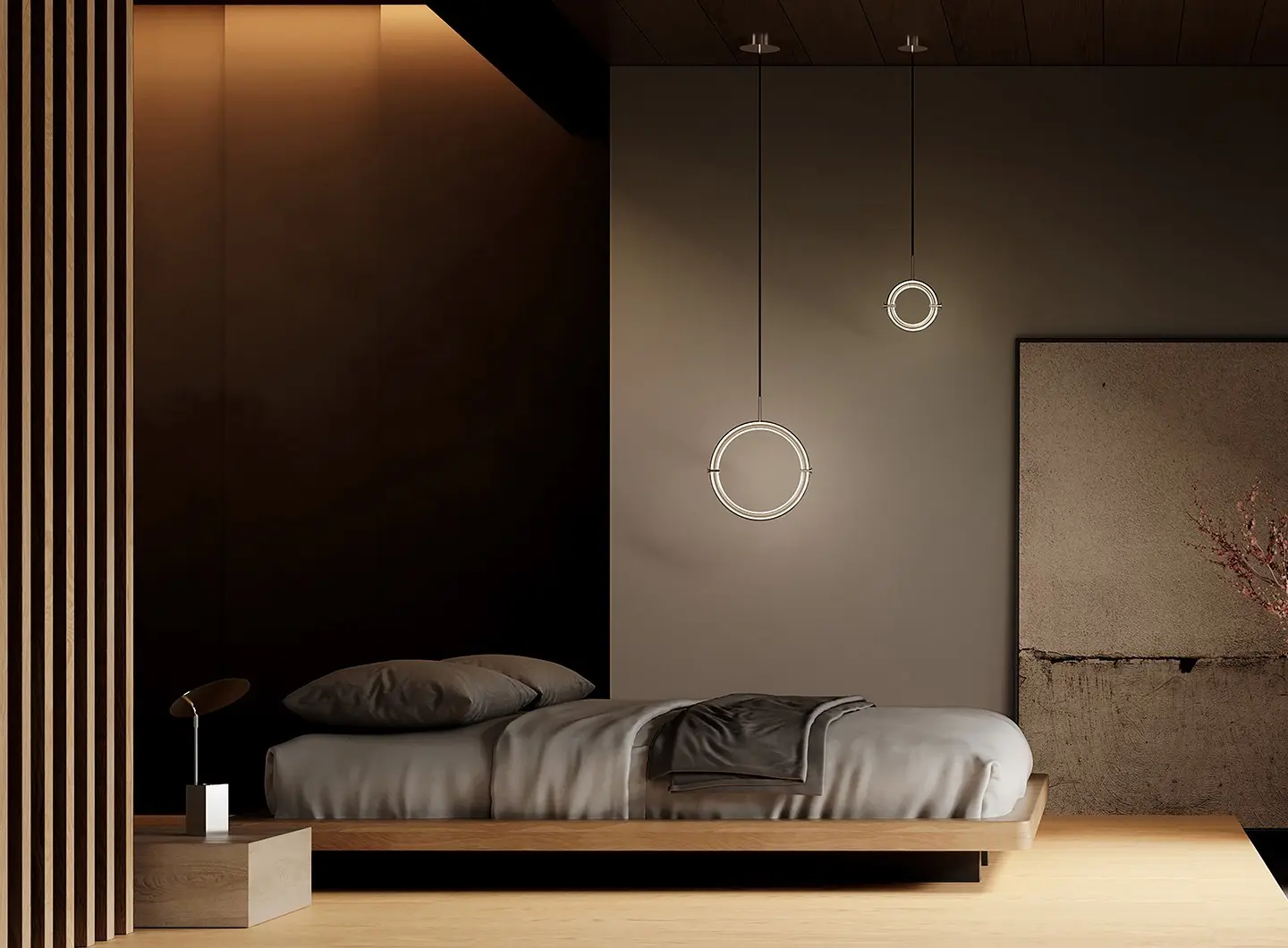 Japandi_house_bedroom___Reflect_table_lamp___Maru_Pendants_Sunao_vases_slin_Brutus_coffee_table_oak_1.jpg