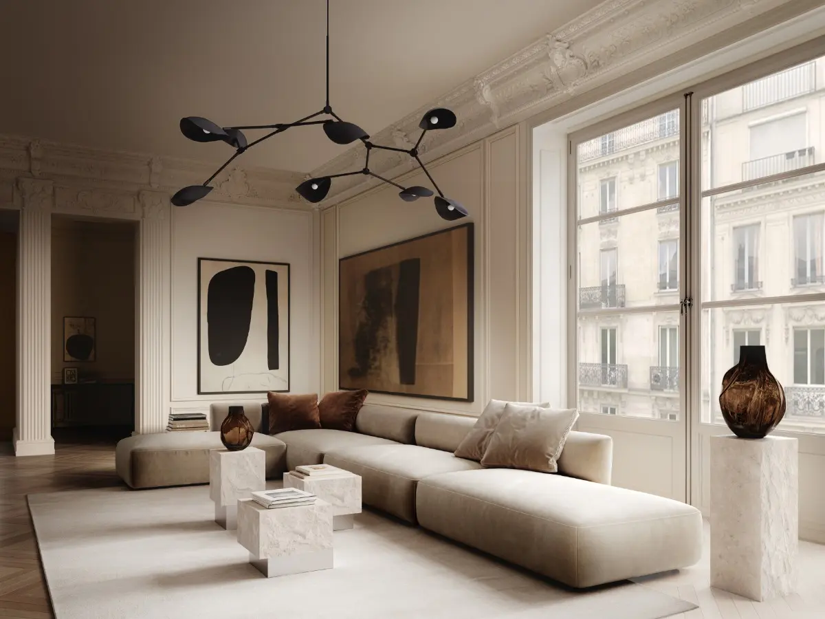 Stingray Chandelier Burned Black