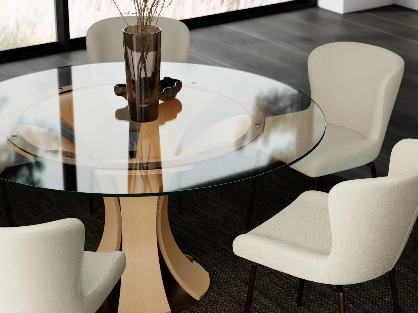 DAN-FORM's GLAM chairs around the ECLIPSE table