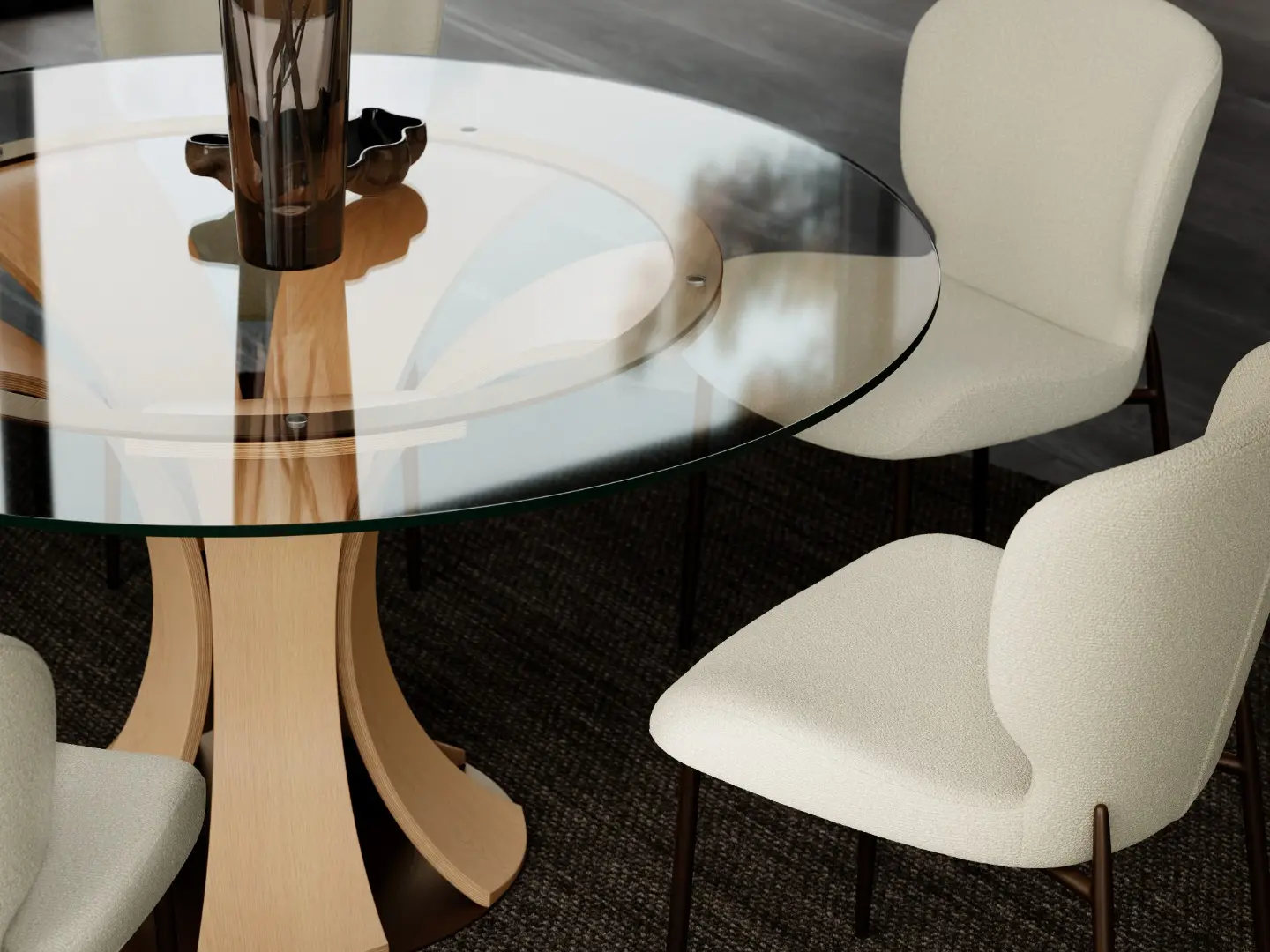 GLORY chairs in Bone white bouclé