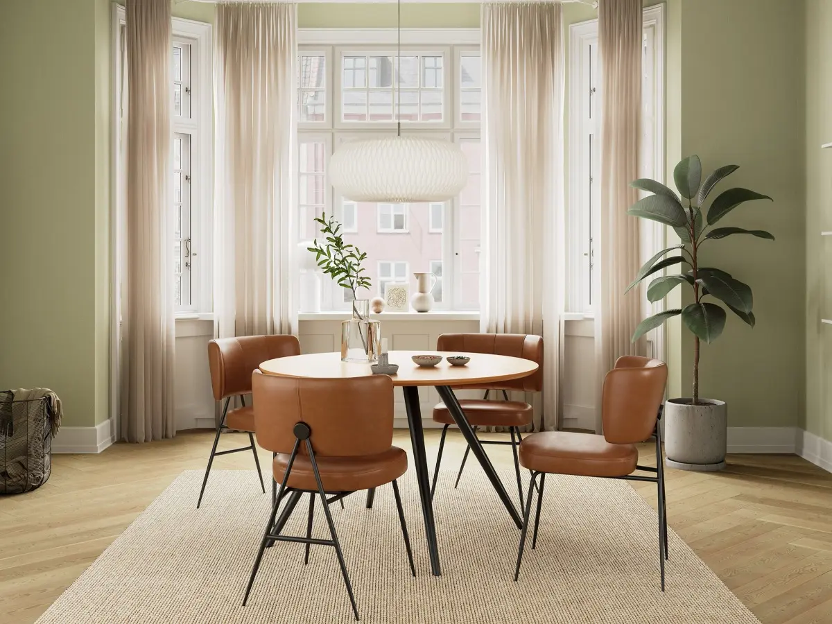 ROOST chairs in vintage light brown art. leather