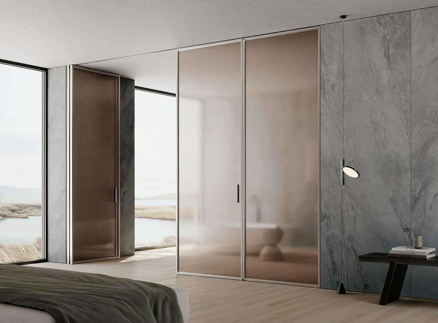 L7 Bi-folding - glass partition system - designed by Piero Lissoni