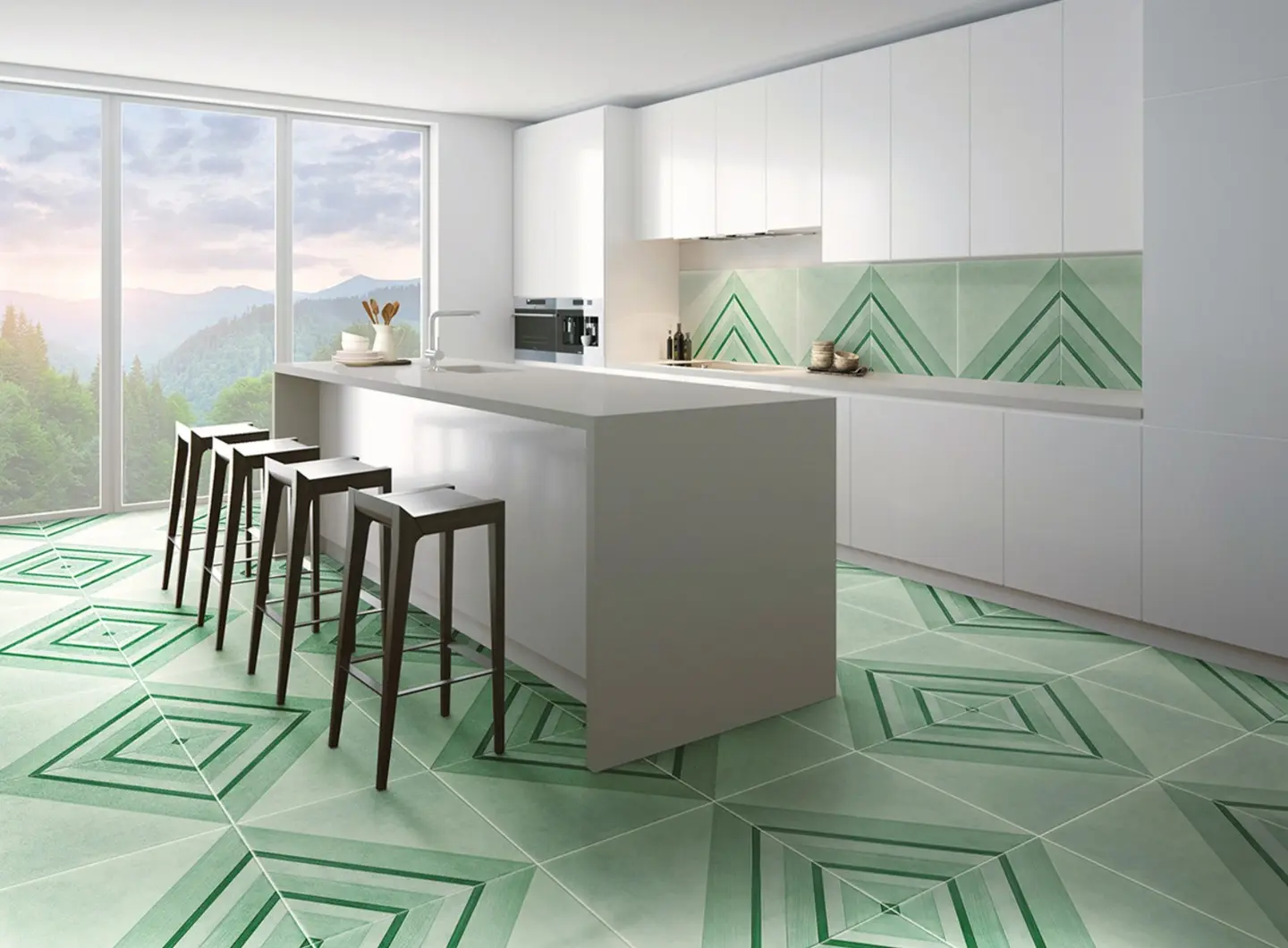 Geometrie d'Ombra di Ceramica Francesco De Maio - Triangolo Verde Rame