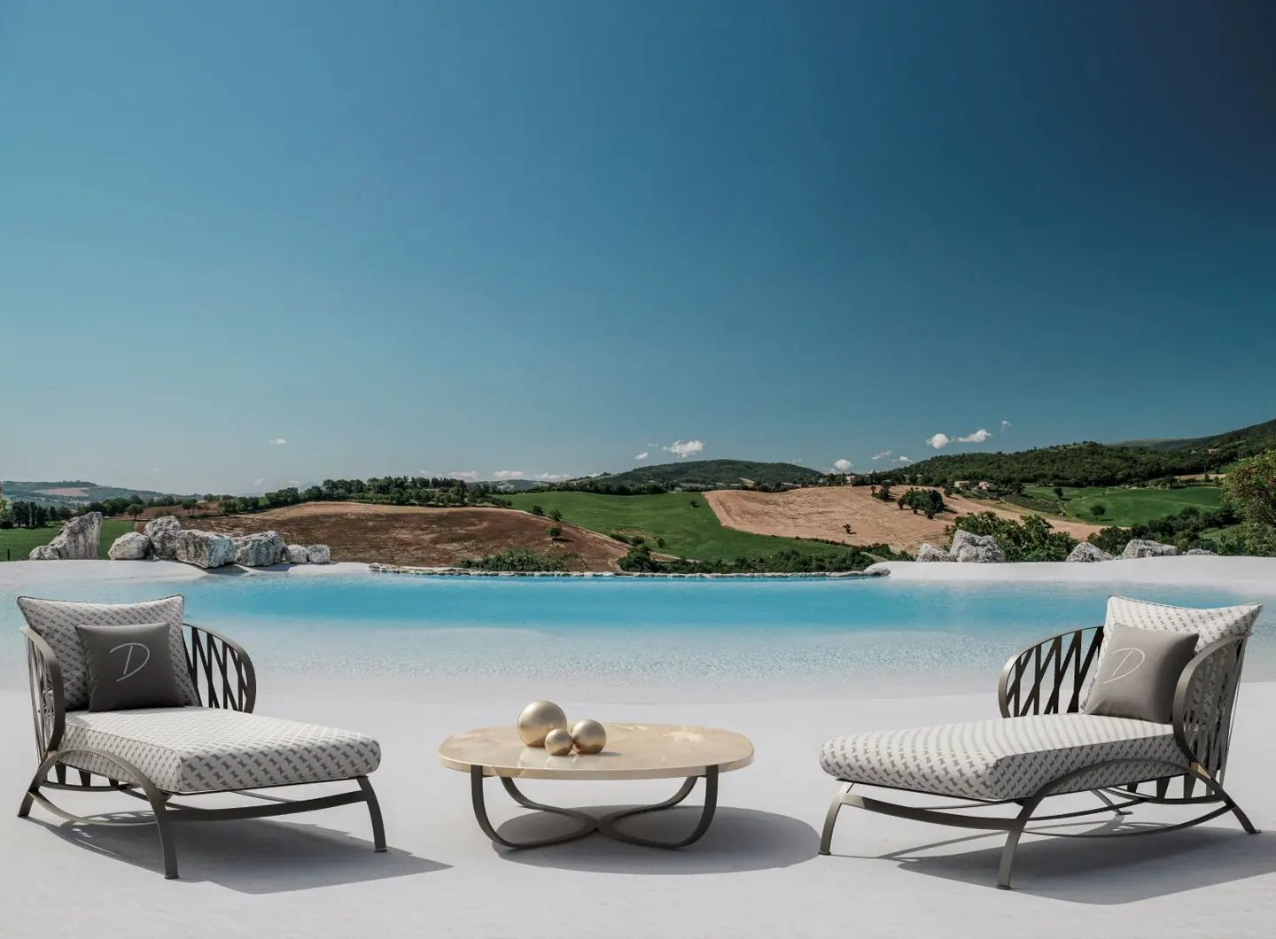 Sunrise chaise longue and coffee table - Sublime Dolcefarniente Outdoor collection
