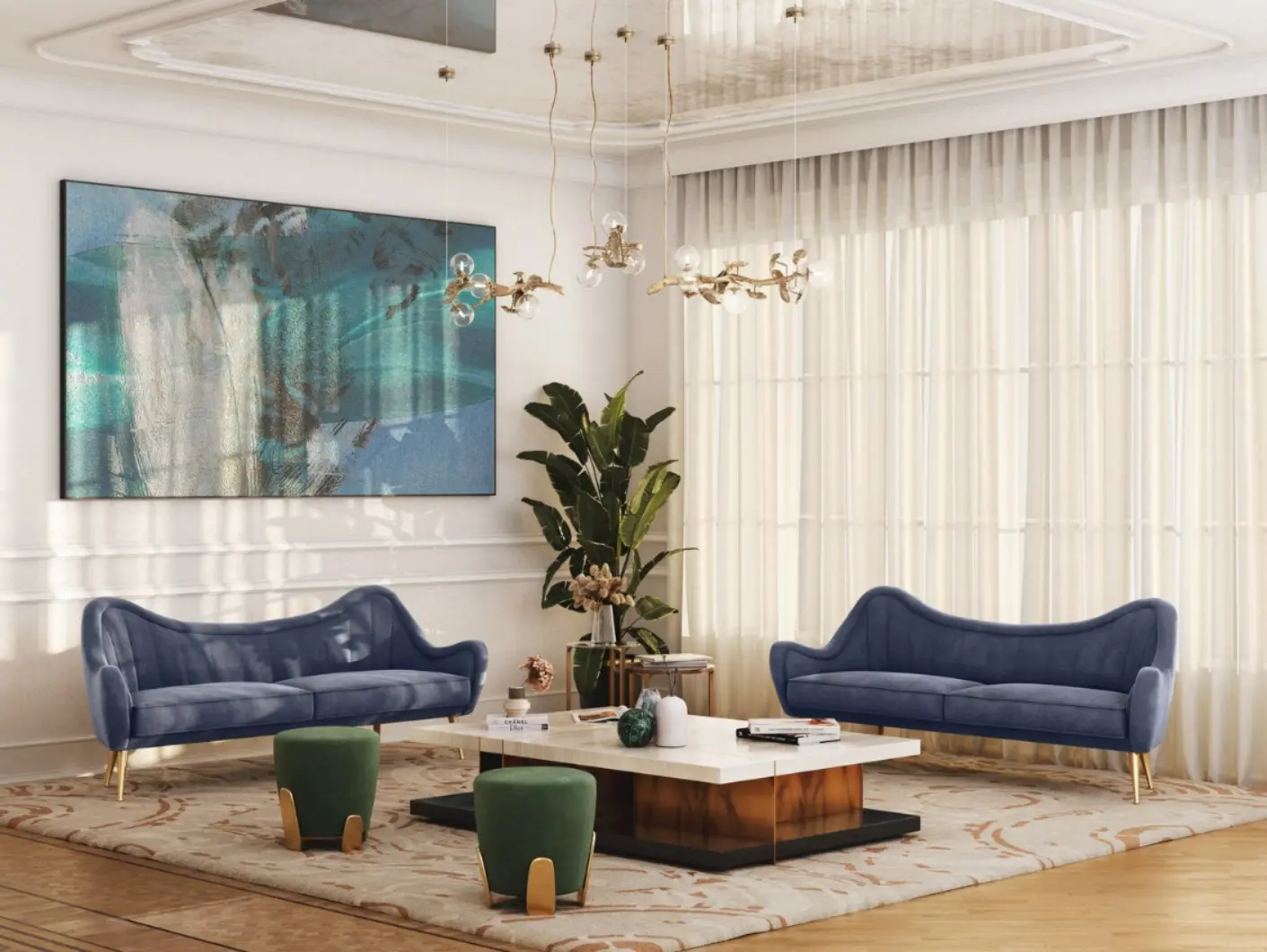Design del Soggiorno con Eleganza Moderna