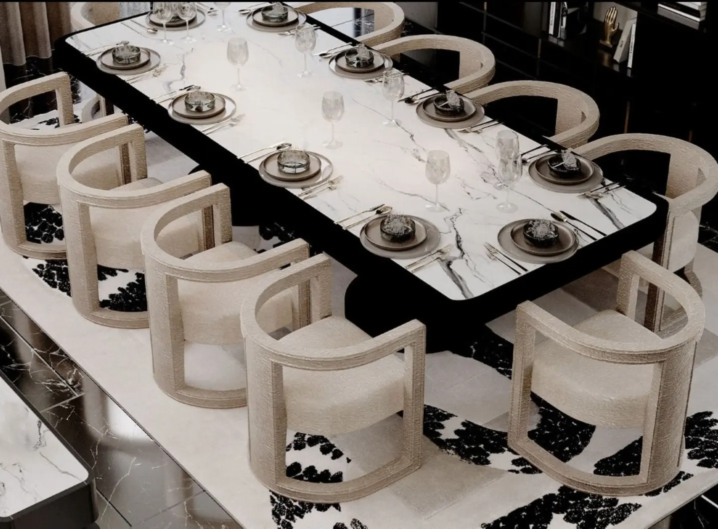 Modern Dining Room with Rectangular Dining Table