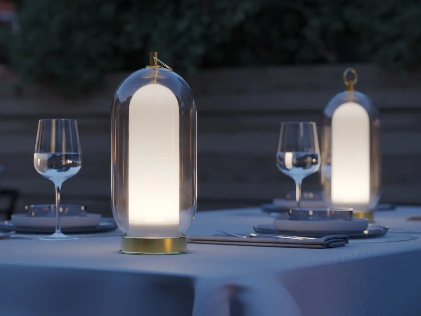 aeron free lampada a batteria cangini e tucci vetro borosilicato soffiato