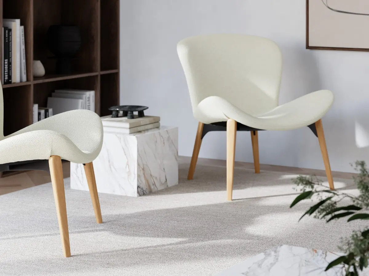 DAN-FORM's PARAGON lounge chair with ash legs