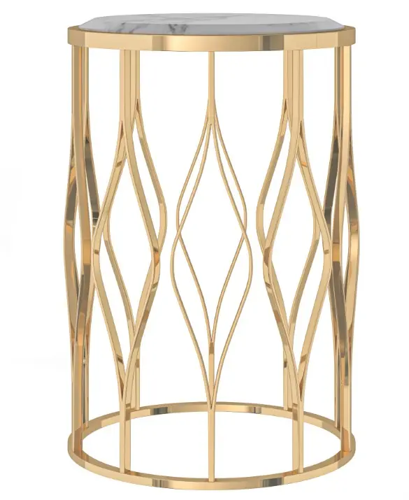 Round Metal Base Side Table