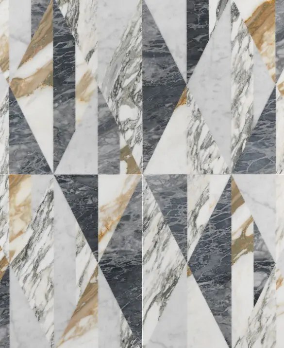 Tangram Patchwork pavimento intarsiato in marmo