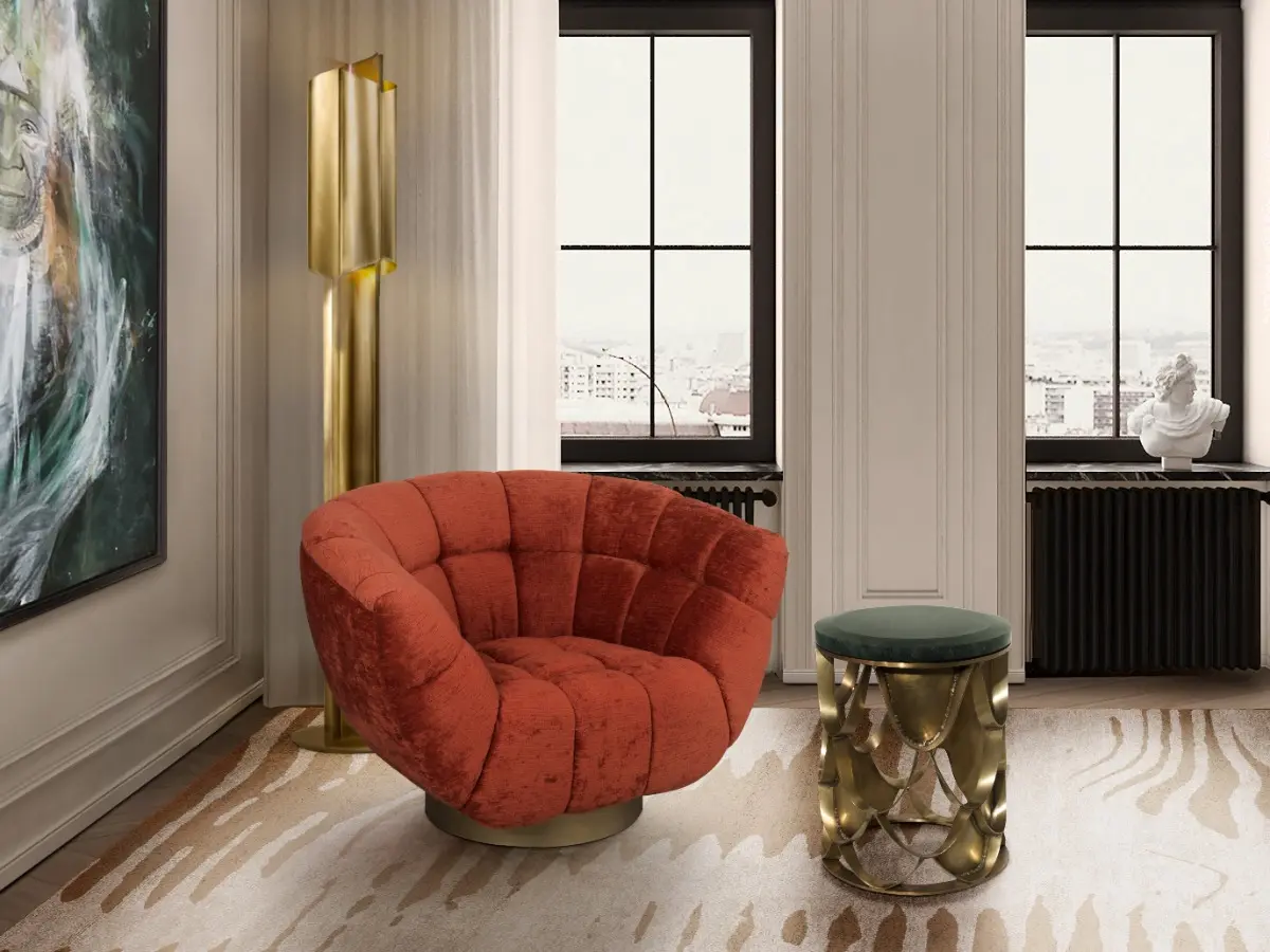 Angolo di lettura BRABBU Interior Design con poltrona ESSEX