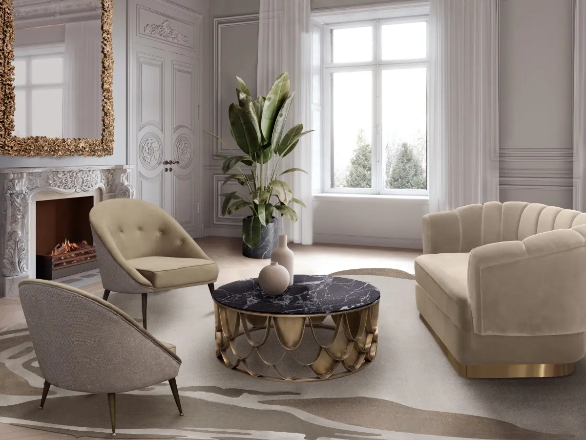 Elegante Soggiorno Classico con Tappeto Nuance