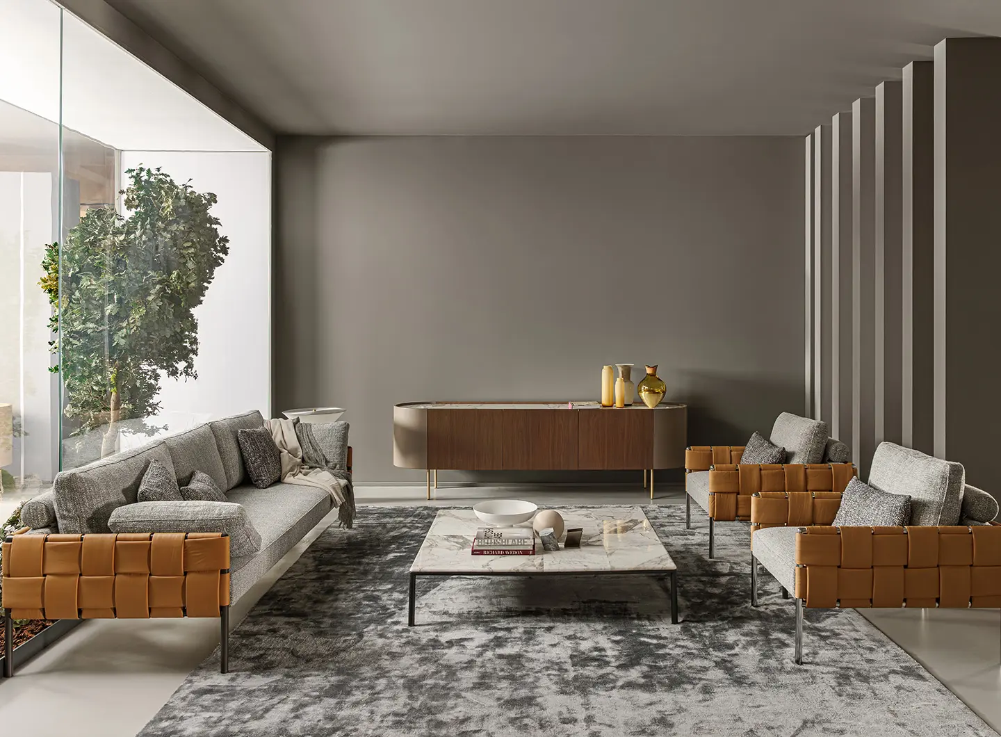 Living arredato da azienda Turri