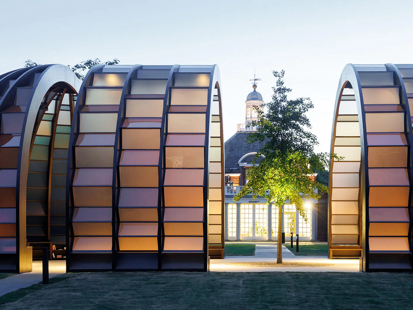 Render Serpentine 2025 Pavilion A Capsule in Time, designed by Marina Tabassum