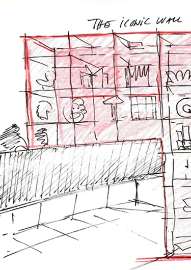 Red in progress. Salone del Mobile.Milano meets Riyadh - Bozzetto installazione ©Studio Giò Forma Salone del Mobile.Milano