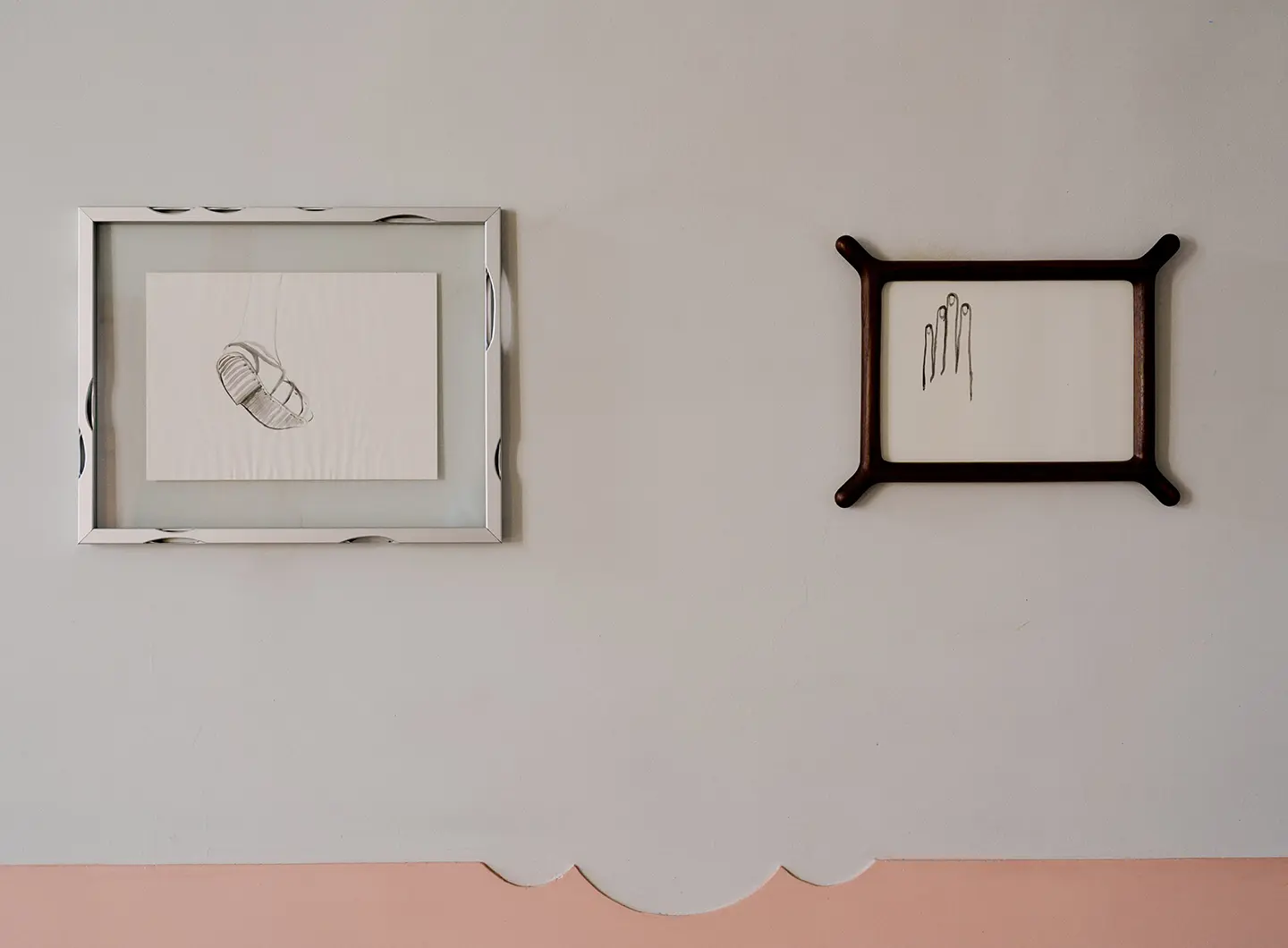 Soft Baroque, Hold & Ipad Frame, 2023; Soft Baroque, Carved Aluminium Frame, 2019; Silvia Bachli, Untitled, 2012; Silvia Bachli, Untitled, 1993; ph. Federico Floriani