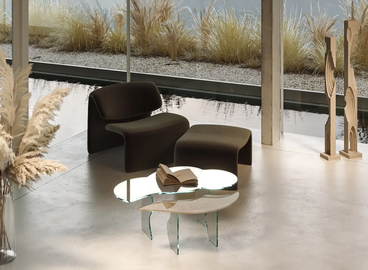 tavolini effetto onice in vetro