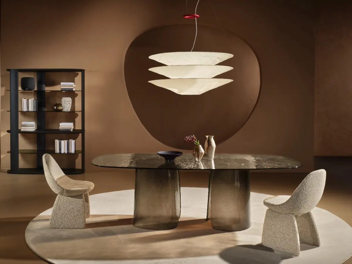 Tavolo in vetro cotto