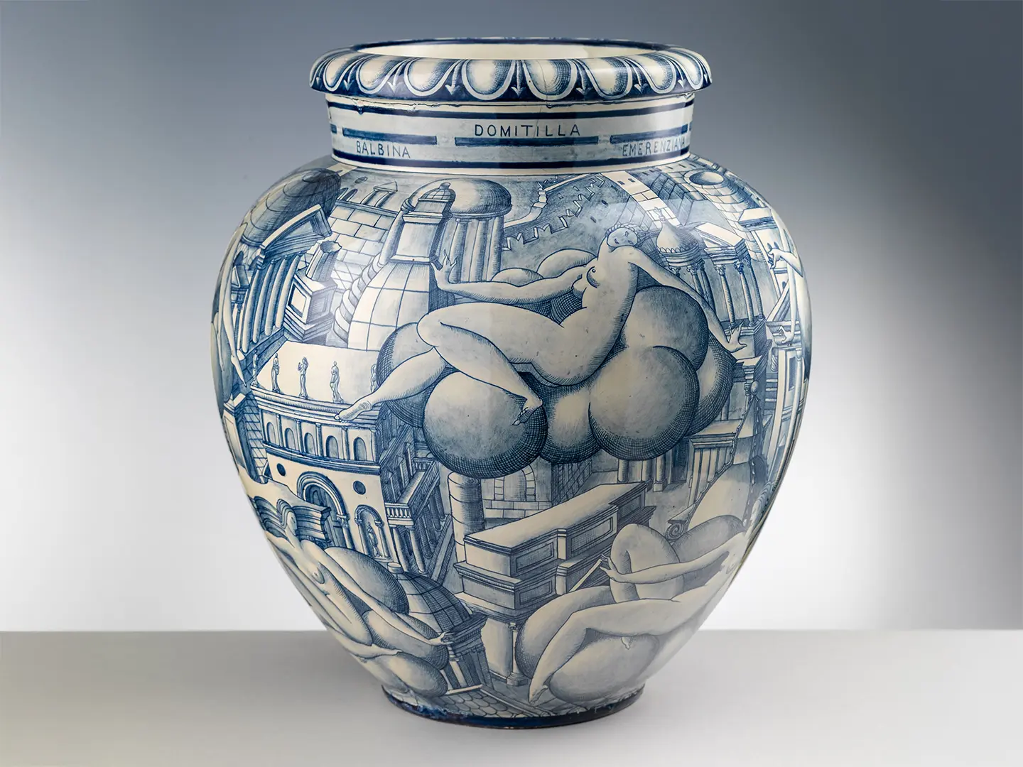 Gio Ponti, Vase of Women and Architecture, Richard Ginori, 1924. Courtesy Museo Ginori