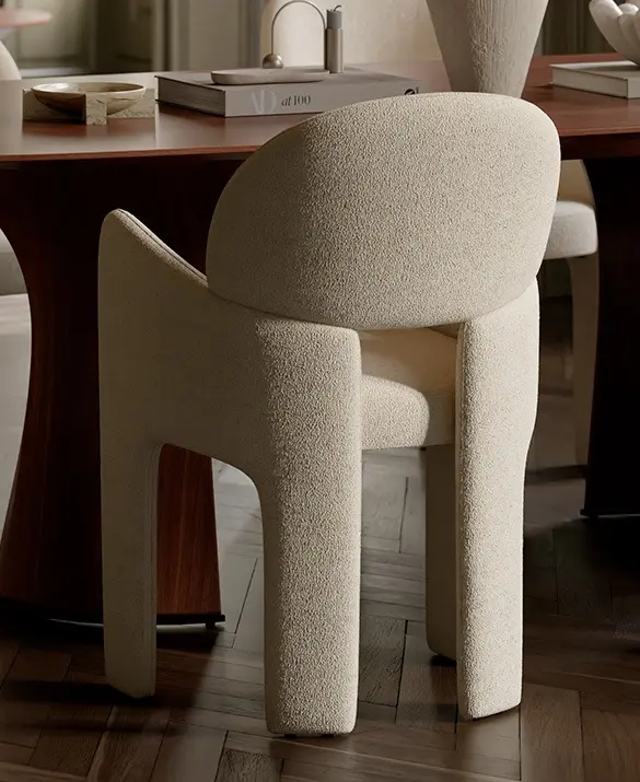 AOLE armchair in simply beige boucle