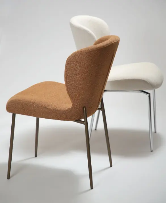 DAN-FORM's GLORY chair in bone white boucle with bone white legs