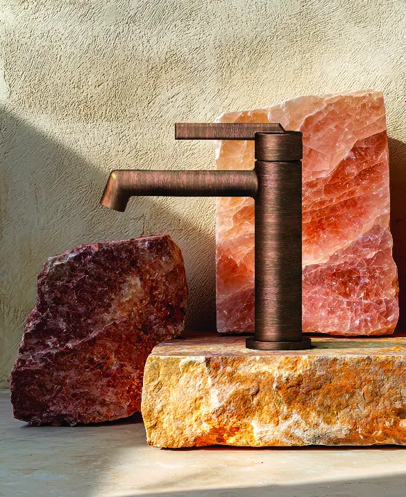 RUBINETTO LAVABO MISCELATORE COLLEZIONE REVERSO DANIEL RUBINETTERIE FINITURA OIL BRONZE