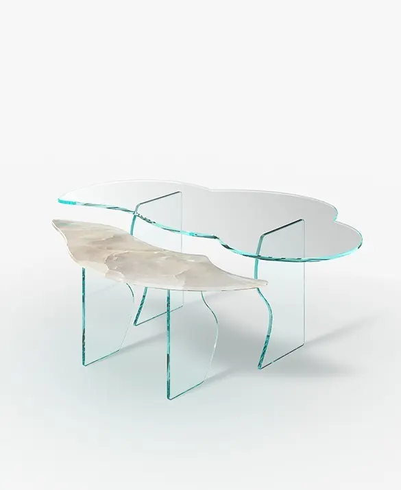 tavolini effetto onice in vetro