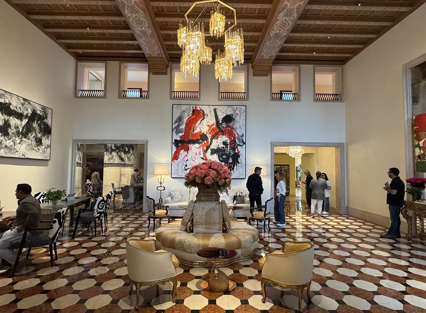 Lampadario nella hall dell'Hotel Cipriani di Venezia
