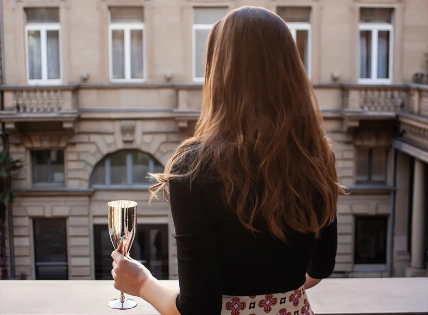 Silver champagne flute