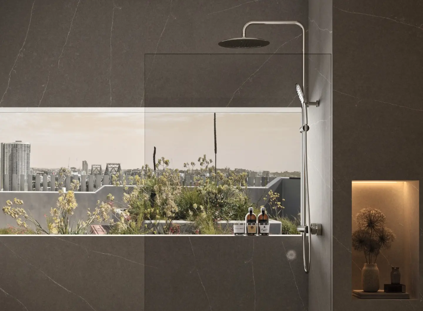 Shower column from the Mamma Mia collection by ramonsoler in an Inox finish.