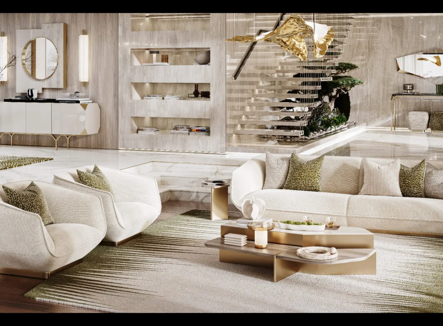 Aurora Coffee Table Oak Wood Metal Structure