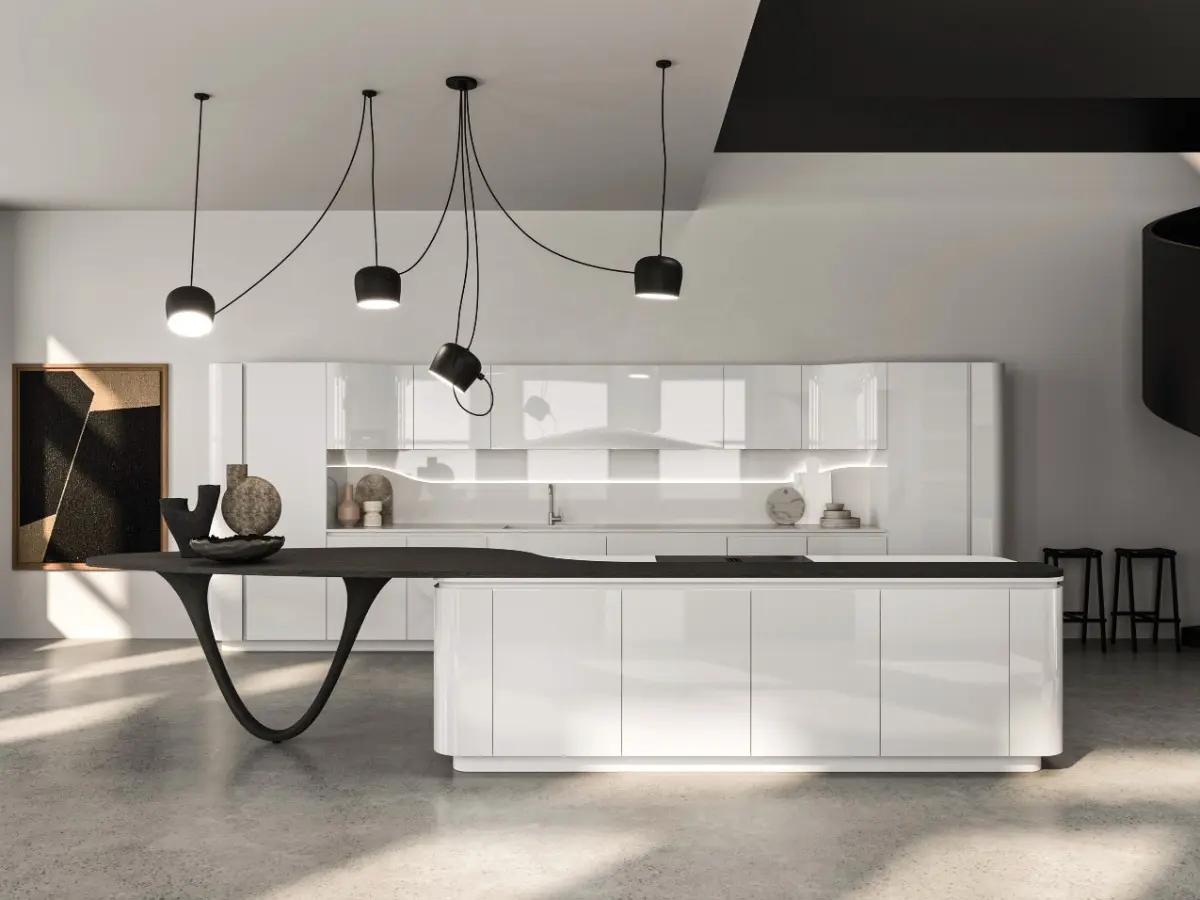 Ola laccato lucido bianco 