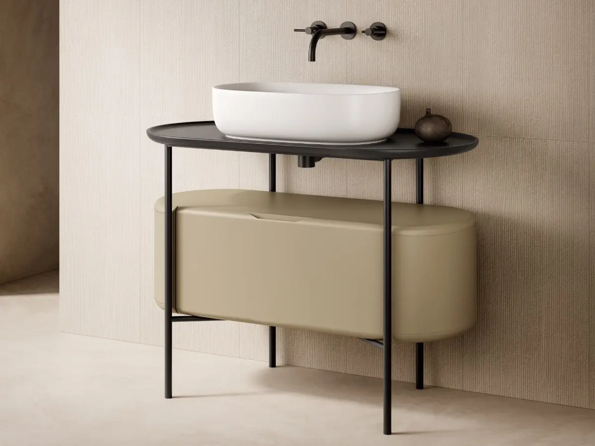Struttura Bob Ceramica Globo  con piano lavabo in ceramica 