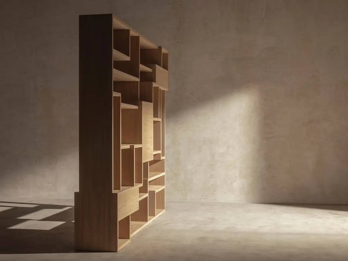 Labyrinth screen - handcrafted in handbrushed natural oak 