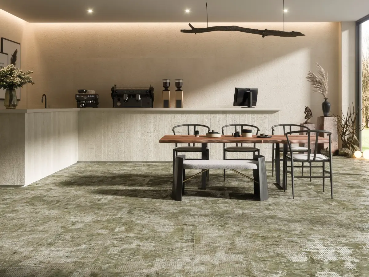 Rug Green Natural 100x100