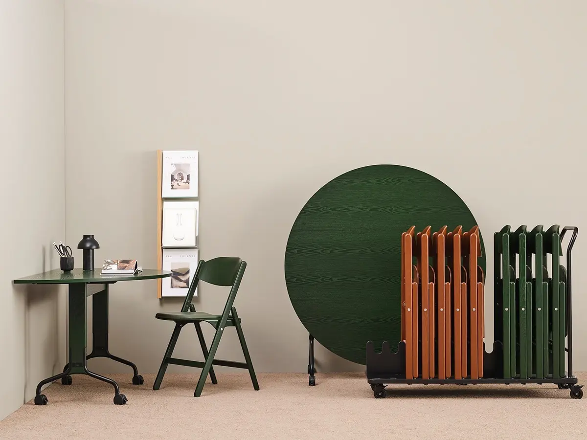 Rollo folding table in oak, ash, birch