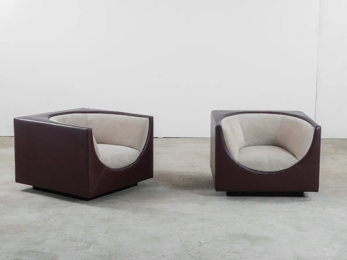 Pair of Cubo armchairs by Jorge Zalszupin, 1960s