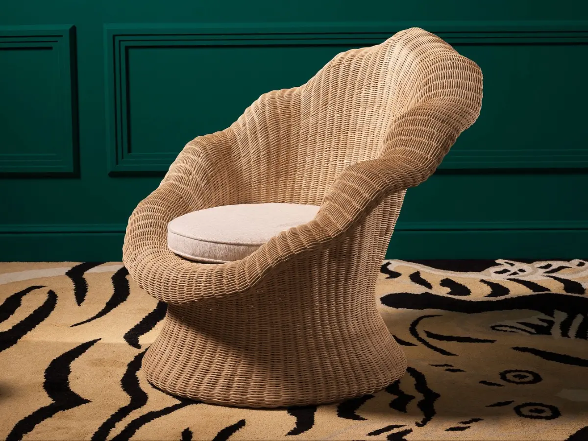 Lounge Chair Somerly - Natural rattan | sentier cream 