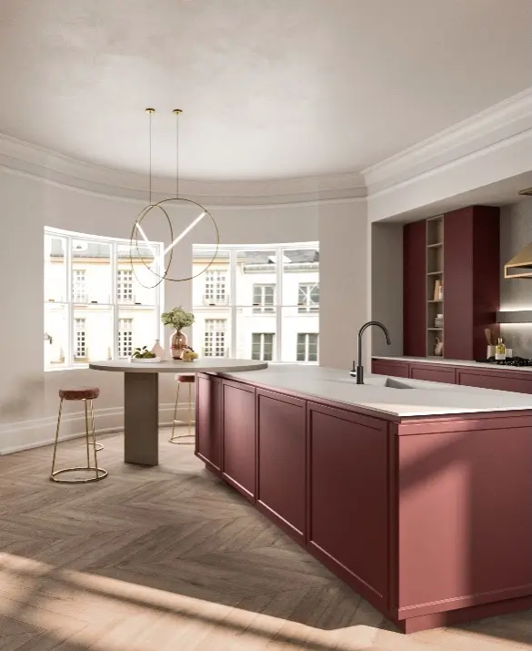 Frame red matt lacquered finish