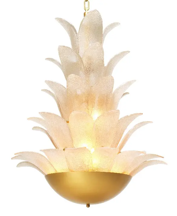 Chandelier Melrose - Antique Brass finish | Light smoke glass